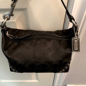 Beautiful black and chrome Coach Purse